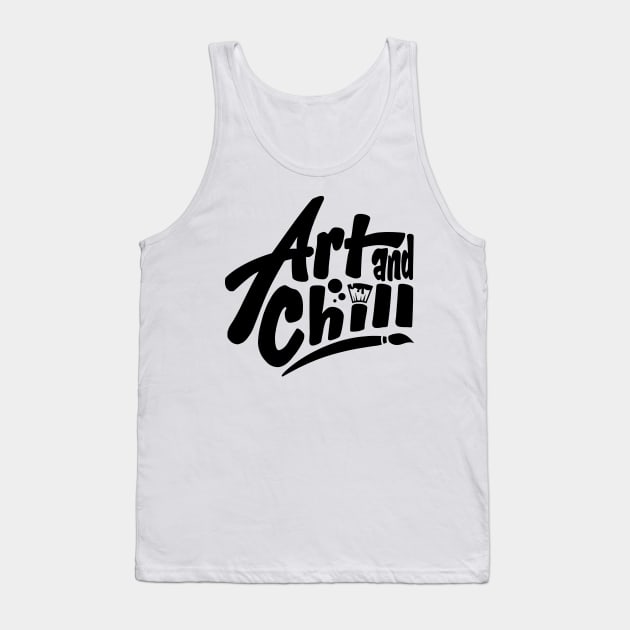 Art and Chill Black Tank Top by Aggro's Wares